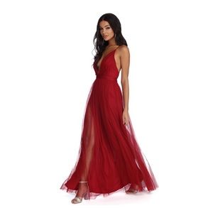 red prom dress